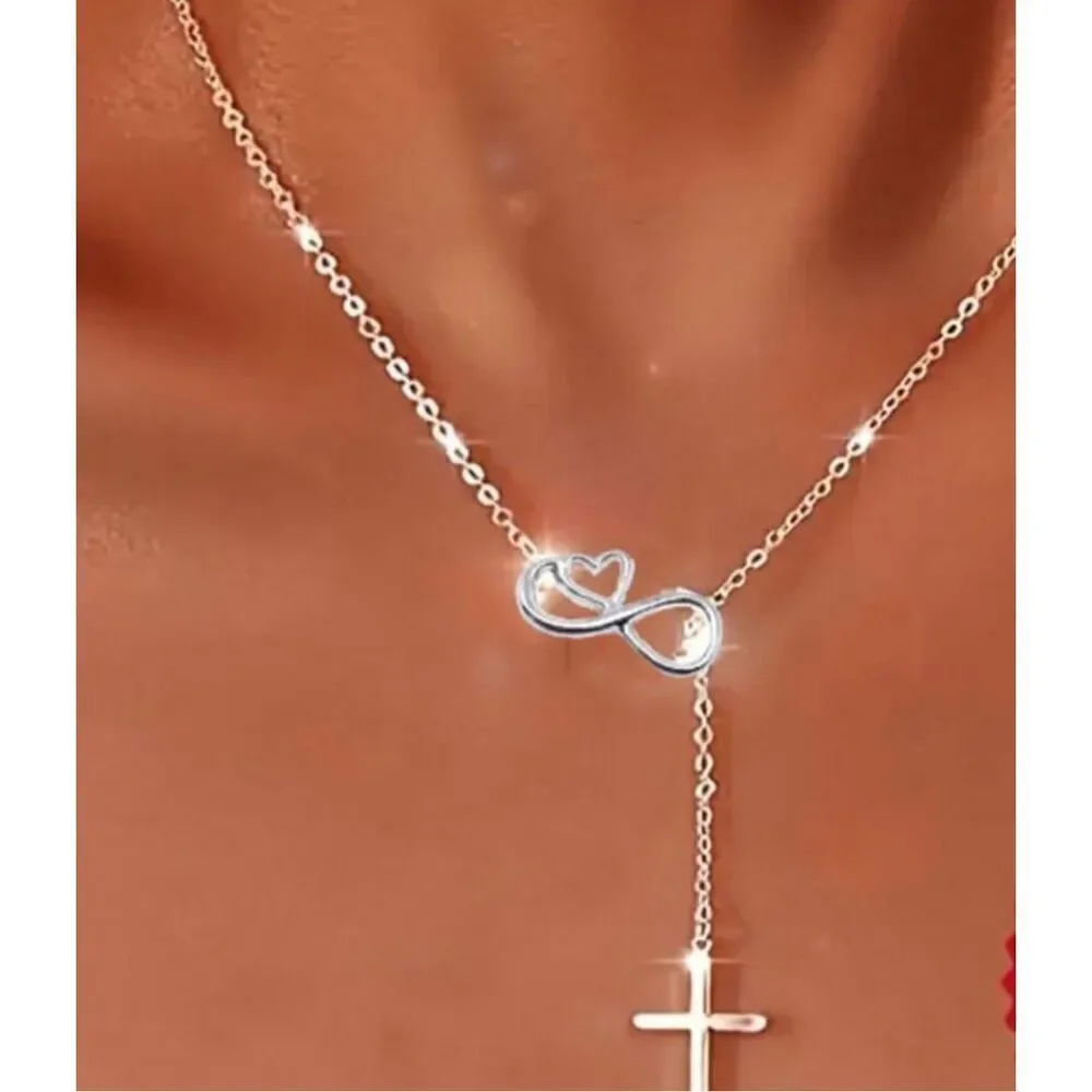 Cross Lariat Necklace